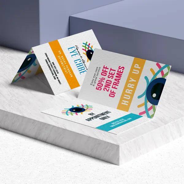 Folded Business Cards: 14pt High Gloss